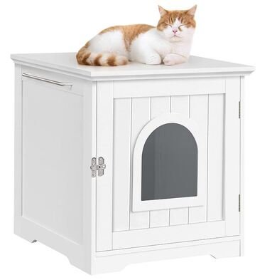 arenero de madera para gatos, ideal para gatos grandes y diseño agradable